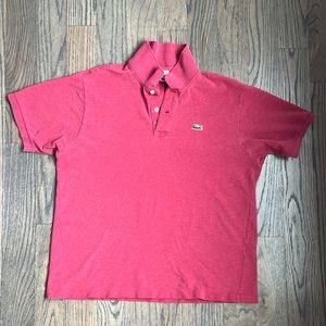 Lacoste Polo, Heather Red, Size (6)